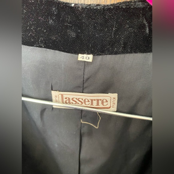 Lasserre Vintage black velvet viscose gothic blazer (S-M) - Picture 3 of 9